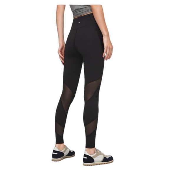 Lululemon Wunder Under High Rise Tight Mesh Black 6 - Picture 3 of 13